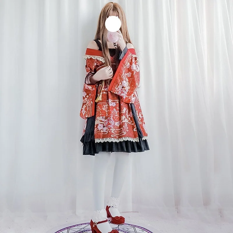 Юката Женские кимоно традиционное японское кимоно платье obi haori японская косплей одежда Гейша костюм DD1555