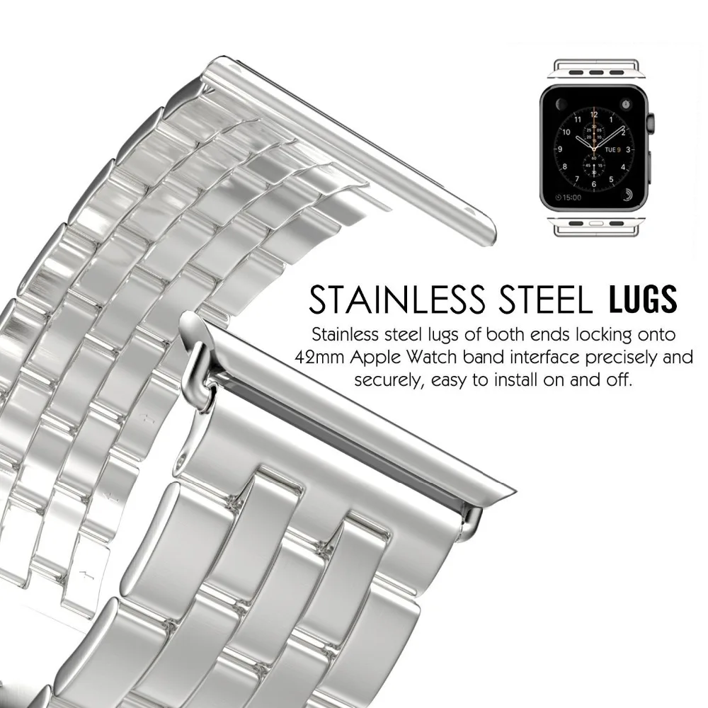 Ремешок из нержавеющей стали для Apple watch band 40 мм 44 38 42 iWatch series 1 2 3 4 | Наручные часы