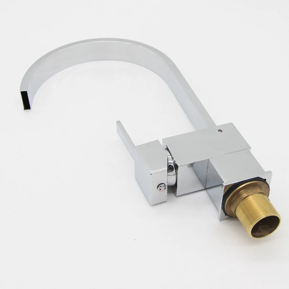 Квадратные смесители для кухни из твердой латуни с одной ручкой от производителя