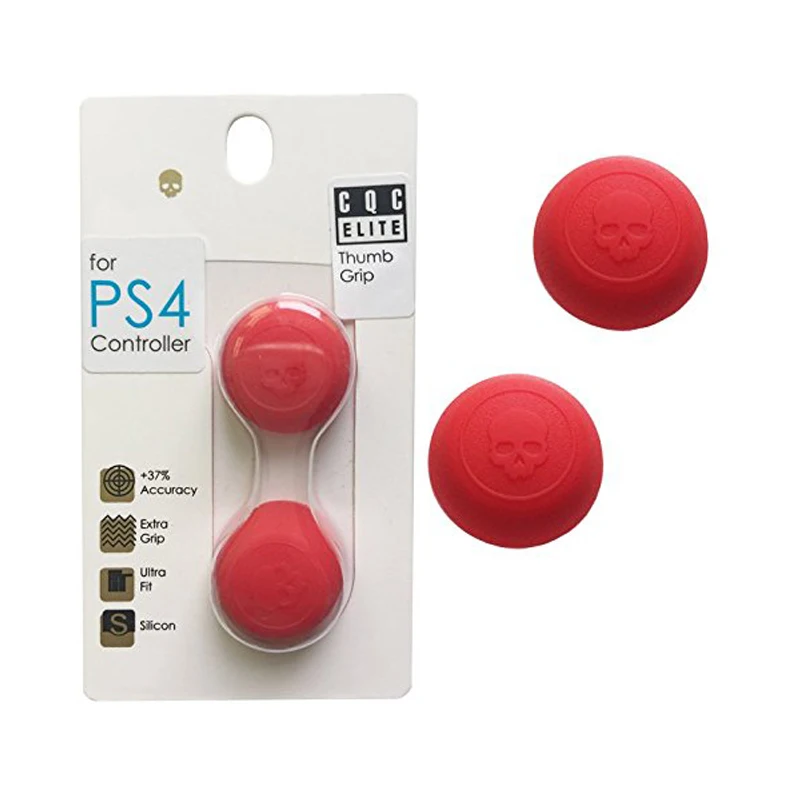 Red Силиконовые аналоговые ручки, колпачки для sony Playstation 4 контроллер Skull& Co. CQC Elite Thumbstick для PS4 геймпада - Цвет: Red