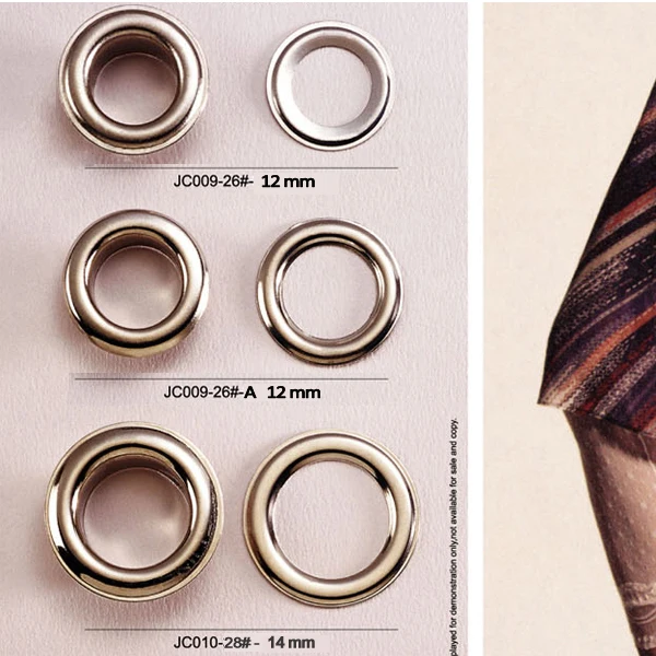 100 шт./лот Бесплатная доставка металлические люверсы латунные с шайбой круглые