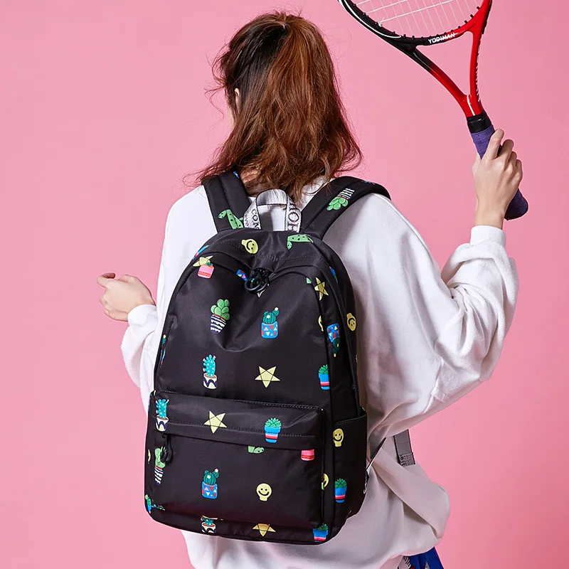 Tourya милый водонепроницаемый женский рюкзак с принтом кактуса большой емкости