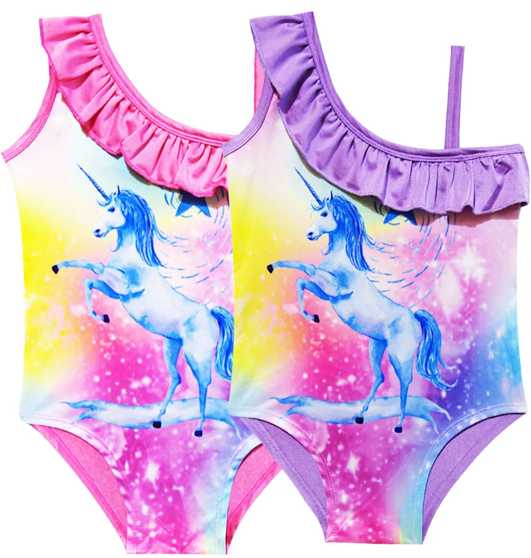 Summer Girls Swimsuit Unicorn Birthday Dress Casual Beach Swimwear Kids Dresses for Girl 2019 New Children Halloween Party | Детская