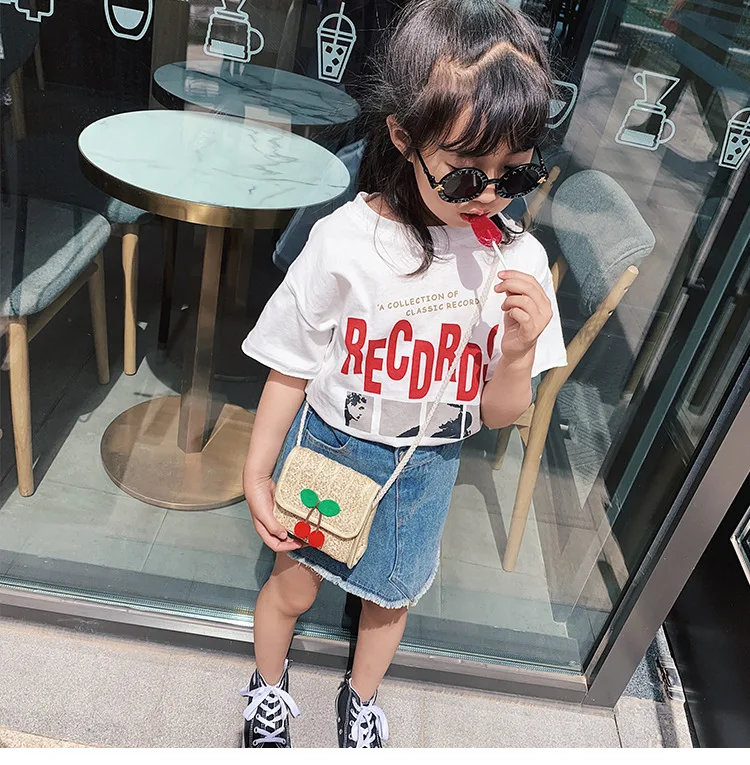 Новинка сумки мессенджеры для маленьких девочек соломенная Детская летняя сумка