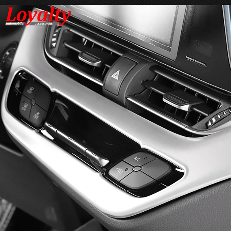 Чехол для Toyota C HR 2017 2018 2019 ABS Matte Center Control Switch Panel Decoration Cover Trim Car Accessories|Хромирование| |