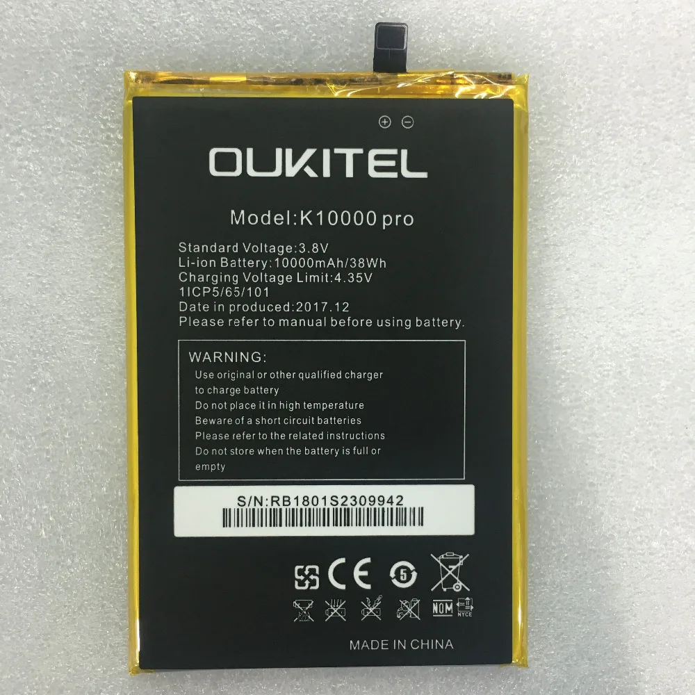 Oukitel k10000 Pro Двойная Батарея оригинальная большая емкость настоящая батарея 10000