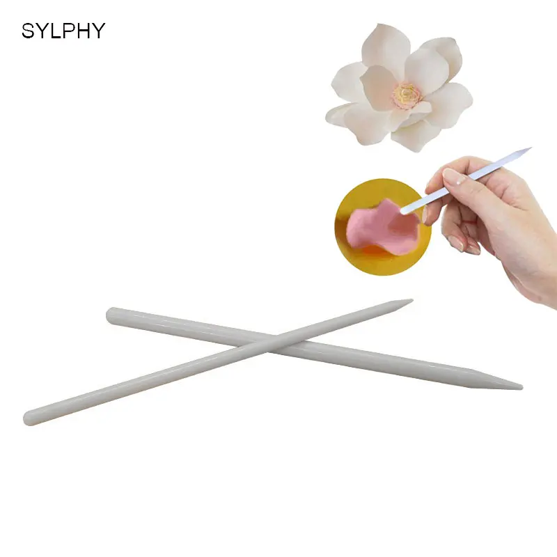 

2pcs Craft Frilling Sticks Small Modelling Tool Rolling Pins Tool Sugar Flower Cake Decorating Modelling Equipment Cake Tool Pen