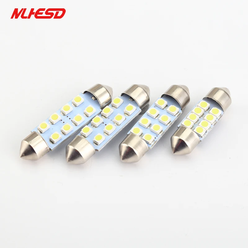 100pcs/lot Car Auto Interior fetoon 8LED 31mm/36mm/39mm/42mm led 3528/1210 SMD c5w 8smd Festoon light Bulb | Автомобили и