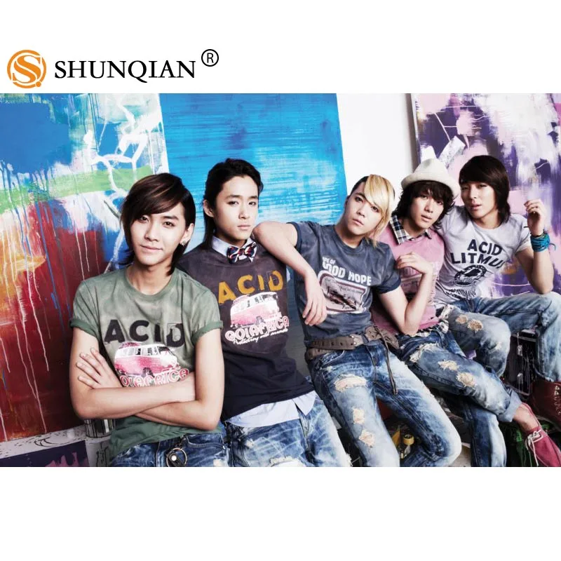 Новое поступление KPOP FTIsland Пользовательские печати шелковой атласной тканевый