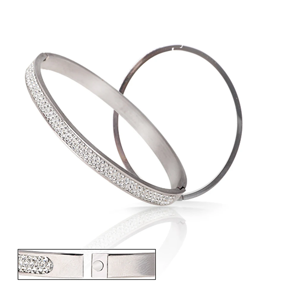 Оптовые браслеты из нержавеющей стали ювелирные изделия с фианитами хрустальные