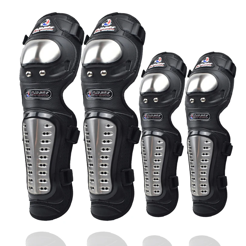 

Madbike Motocross knee elbow protection stainless steel rodilleras motocross moto greave motorcycle knee protect 2 sets/4 pcs