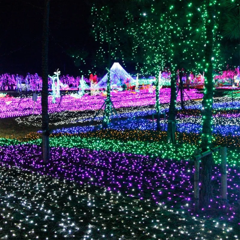 Outdoor LED String Lights 10M 100LED Waterproof Holiday Strip Lamp With Tail Bead Wedding Christmas Tree Party Garden Decoration | Лампы и