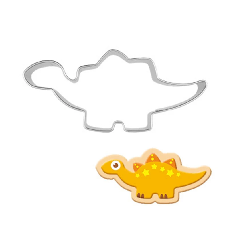 

New Dinosaur Cookie Cutter Stegosaurus Stainless Steel Fondant Cutter Cake Baking Cookie Mold Biscuit Mould Cookie Cutter Set