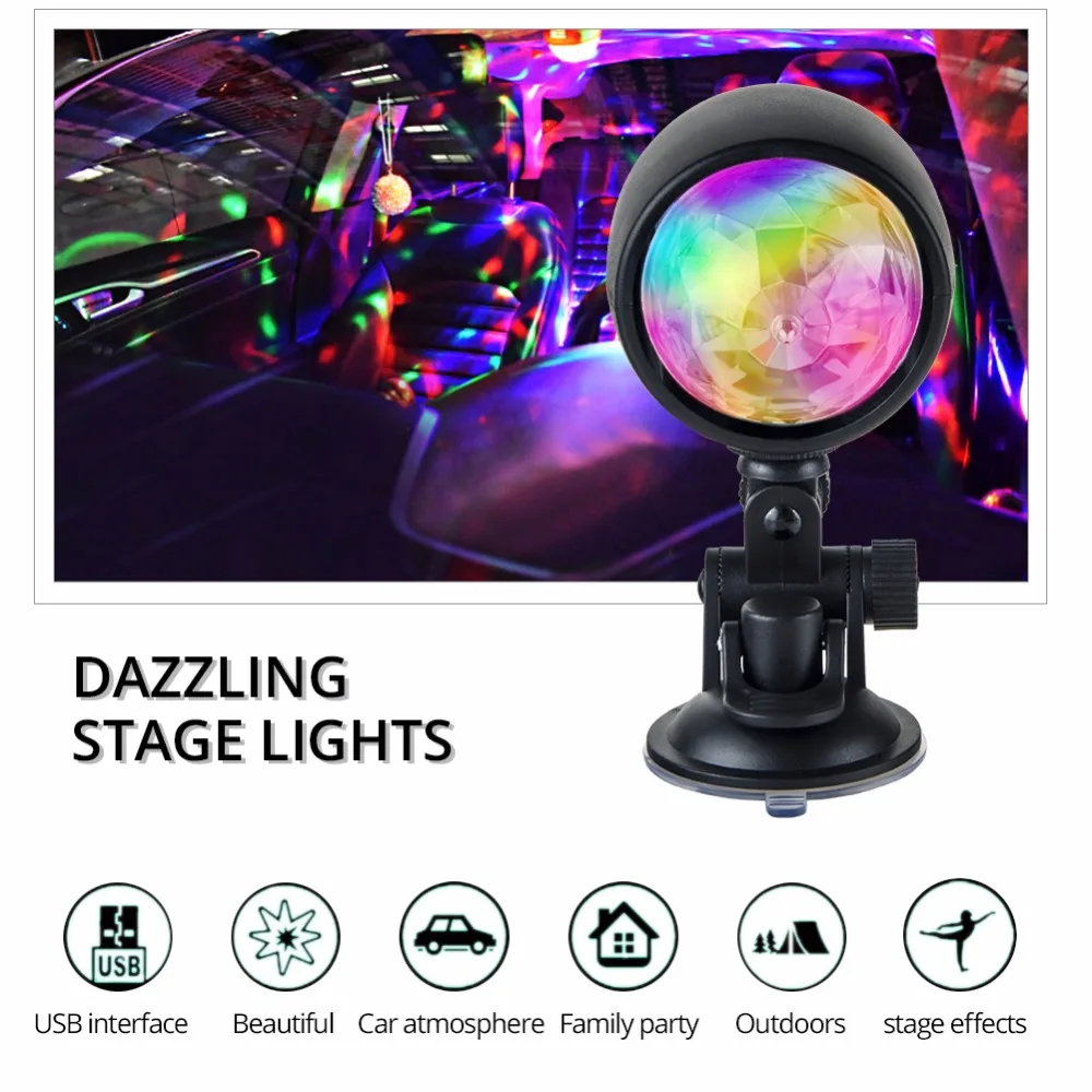 Aceersun светодиодный USB RGB окружающий светильник с автоматическим вращением на