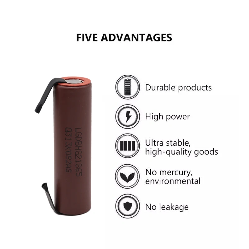 100% оригинал 18650 батарея HG2 3000 mAh 3 7 V литий-ионная аккумуляторная для LG фонарик