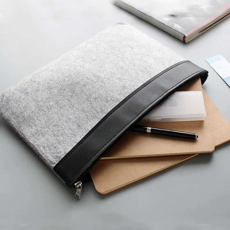 

1pc A4 multifunctional envelope potable data bag office stationary brief case zip folder bag penicl bag file folder bag only