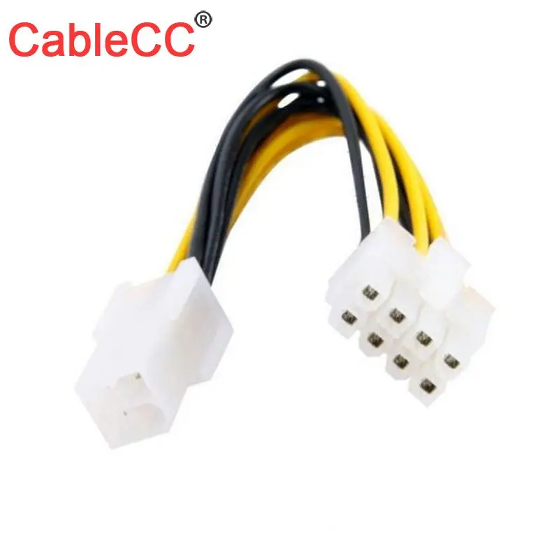 Кабель-переходник CableCC с 4 на 8 контактов 12 В для материнской платы ATX 10 см |