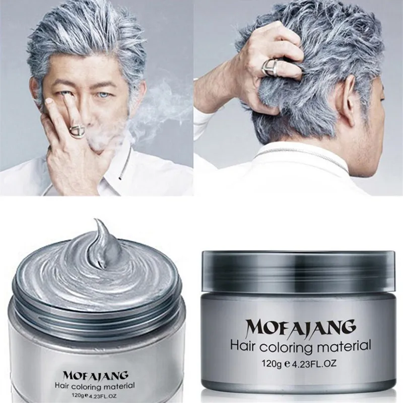 Unisex Color Hair Wax Dye One-time Molding Paste Seven Colors Available Grandma Gray Green | Красота и здоровье