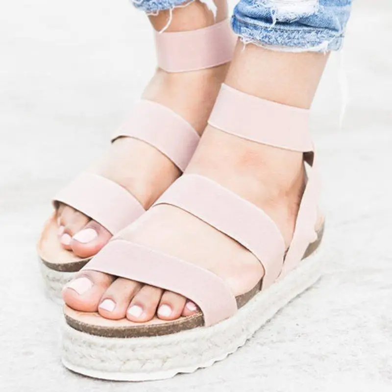 Женские сандалии гладиаторы на толстой танкетке каблуке Zapatos De Mujer ZXXS92
