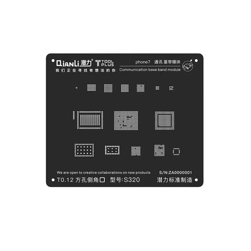 Высокое качество QianLi черный 3D BGA трафарет для iPhone 5S 6 6s 7 8 X силовая подсветка baseband