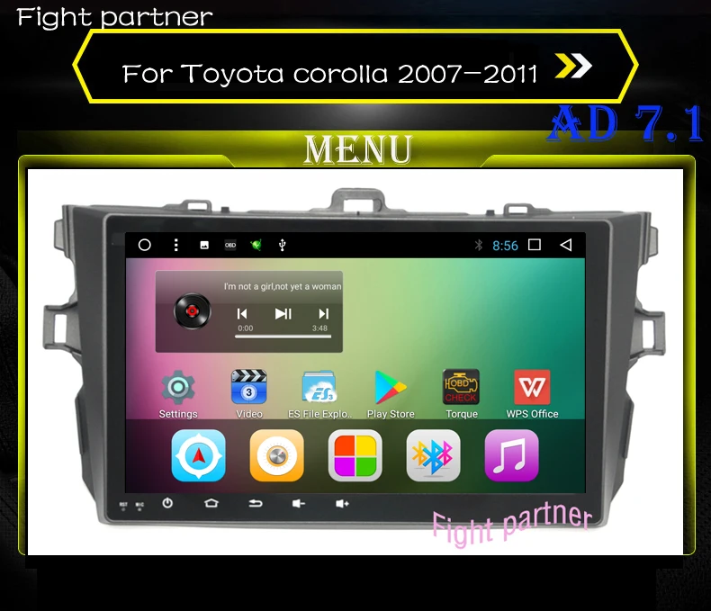 Автомобильный радиоприемник Android 7 1 для Toyota corolla 2007 2008 2009 2010 2011 автомобильный dvd с