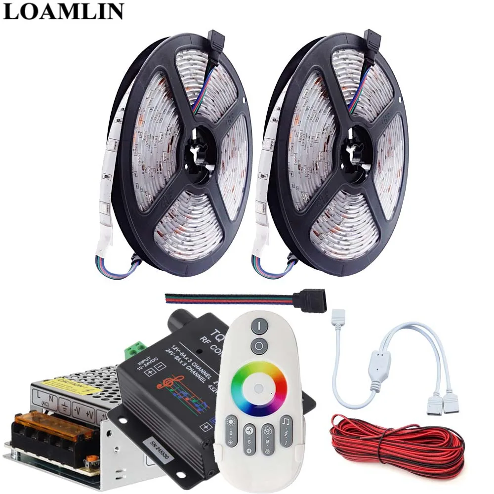 Светодиодная лента RGB 5050SMD 30 светодиодов/м гибкий светильник TQ Music 2 RF пульт