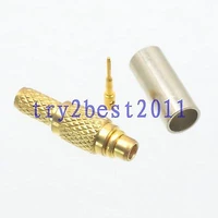 10pcs connector mmcx plug pin crimp rg174 rg316 lmr100 rf coaxial straight