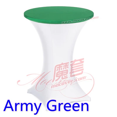 

Army Green Colour Spandex Top Cover For Round Cocktail Lycra Tablecloth Wedding Banquet And Party Cocktail Table Decoration Sale