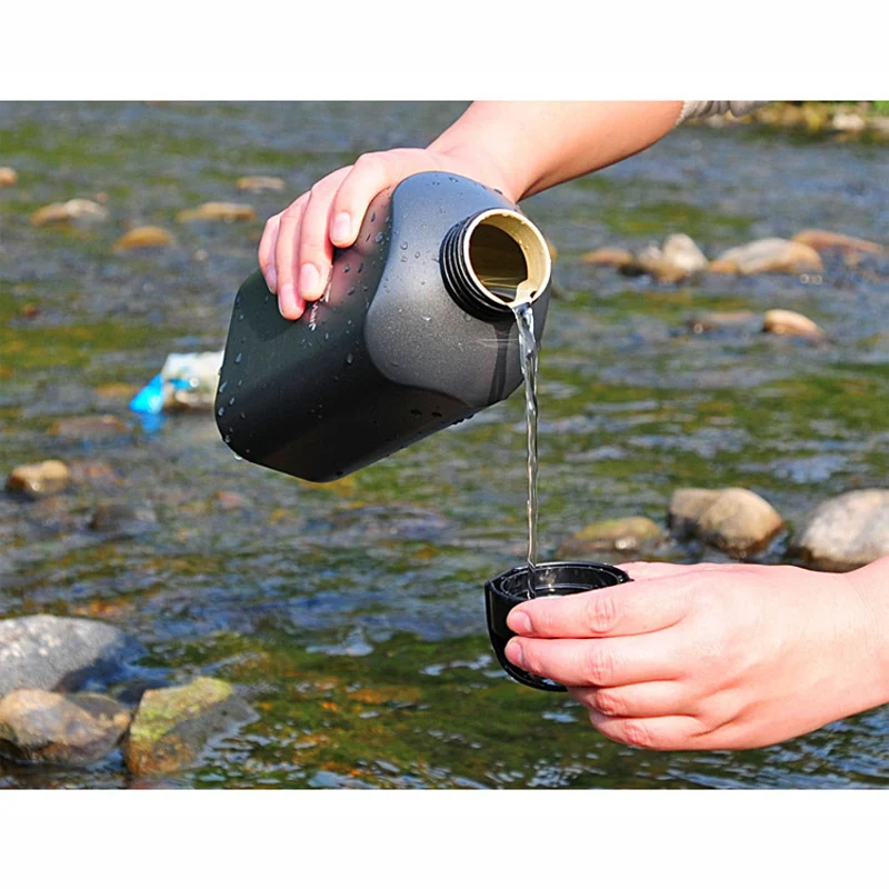 Большая емкость 1Л портативный Открытый спорт бутылка для воды алюминиевый