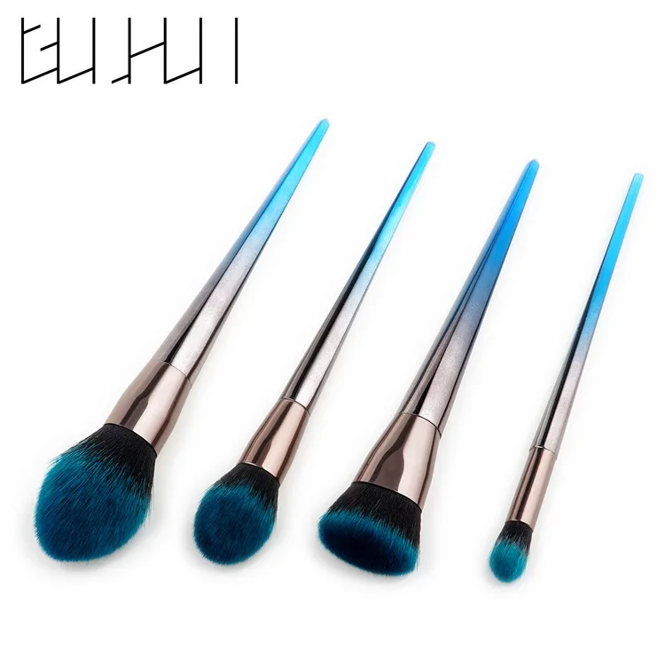 

50Sets/Lot Diamond Makeup Brushes Blue Cosmetic Brush Make Up Tools Concealer Powder Foundation Brush 7pcs/Set Wholesale