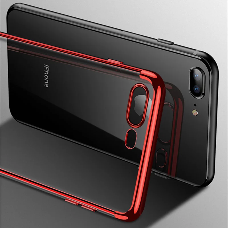 Роскошный прозрачный чехол из ТПУ для iPhone X XS Max XR 5 5S SE 6 6S 7 8 Plus мягкий силиконовый