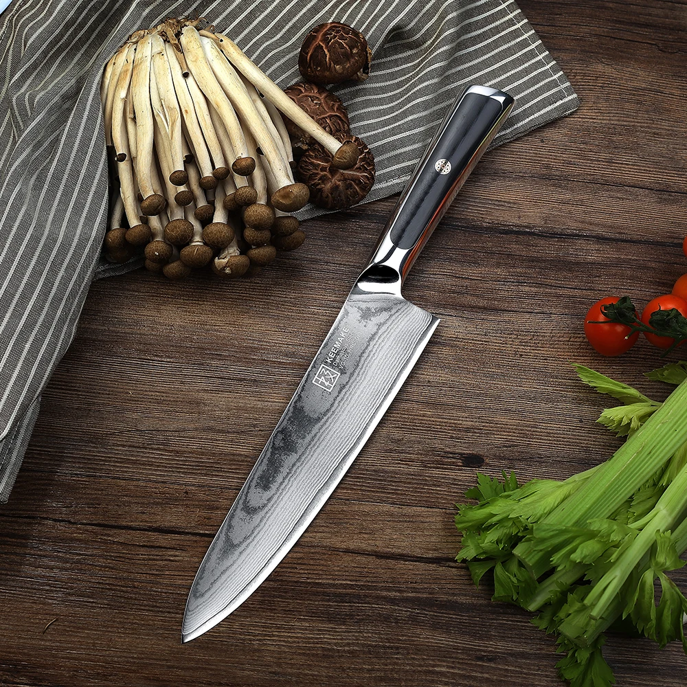 Keemake 8 ''Шеф-Повар 5 ''santoku Ножи японский VG10 Core острый нож 73 слоя ножи из