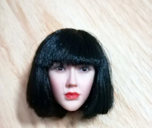 

1/6 Asian Womens Head Sculpt with Black Short Hair for 12 Inches Figures Bodies