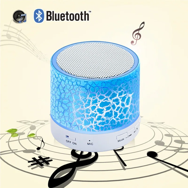 Светодиодный мини беспроводной Bluetooth динамик Портативный TF USB FM портативный