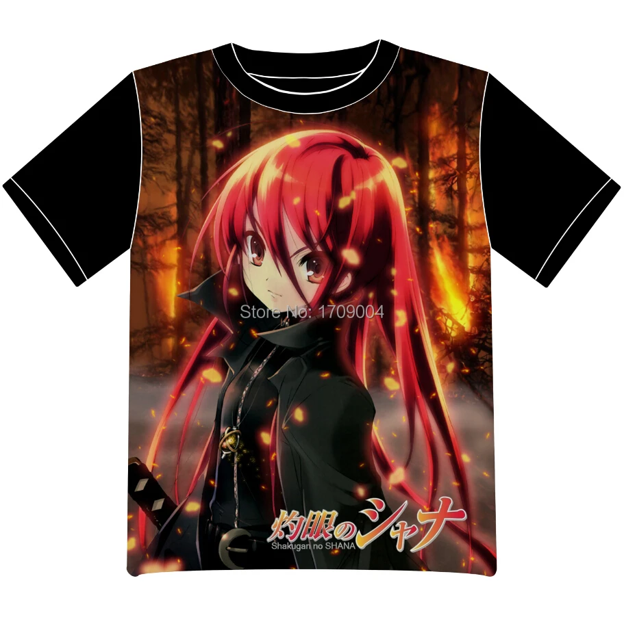 Бесплатная доставка Аниме Манга Shakugan не Шана футболка Для женщин мужчин Косплэй