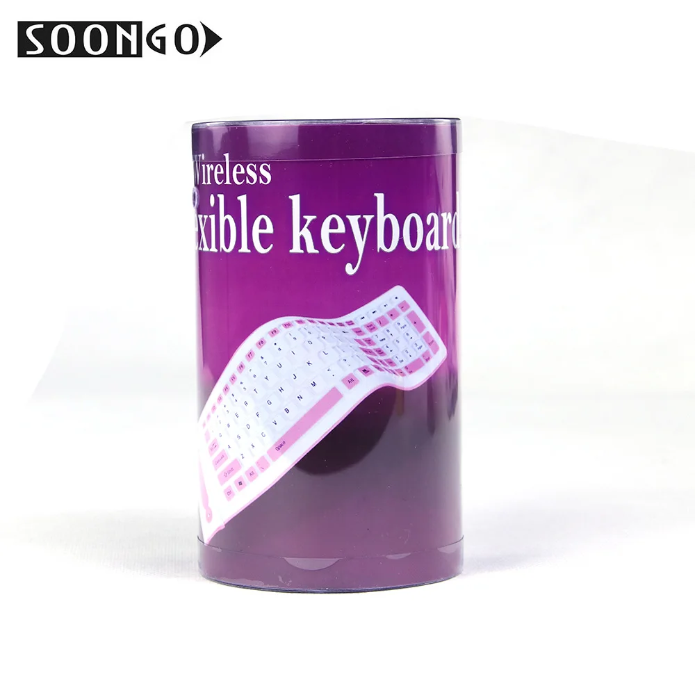 

SOONGO 2.4Ghz Wireless Silicone Keyboard Foldable Flexible Mini Slim Teclado Soft Universal Game Portable Roll-up PC Ipad Laptop