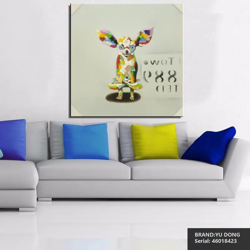 Собака Животное Абстрактная Живопись маслом Рисование искусство Спрей Без Рамы
