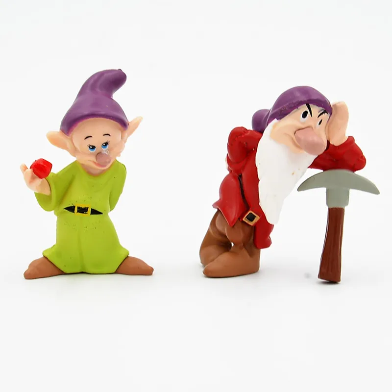 Disney 8 шт./лот 3 см Милая принцесса Белоснежка и семь гномов ведьма ПВХ фигурки
