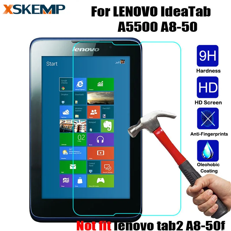 Для Lenovo IdeaTab A8-50 A5500 8 &quotбез отпечатков пальцев закаленное стекло Защита для