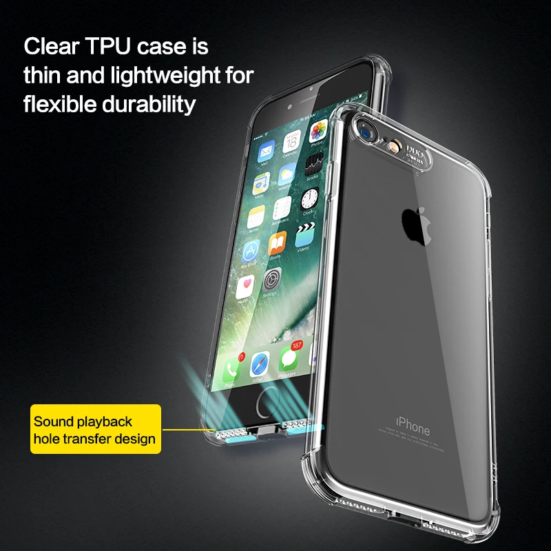 SmartDevil Shockproof Bumper Phone Case for iPhone X XS XR Max Transparent Silicone Clear Protection Back Cover |