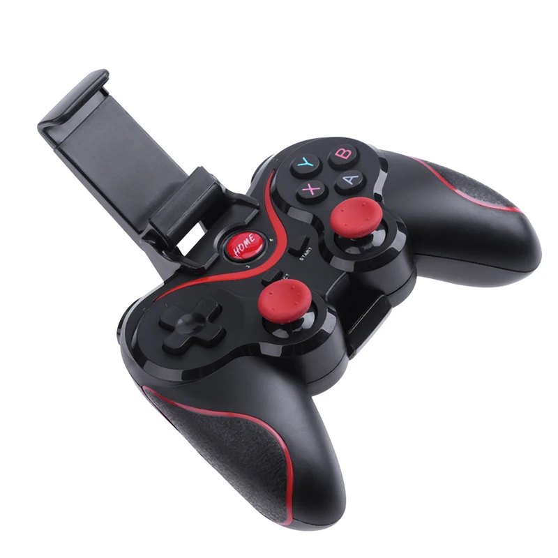 Дизайн T3+ игровой контроллер умный беспроводной джойстик Bluetooth Android геймпад игровой пульт дистанционного управления для телефона ПК телефона планшета - Цвет: black with stand