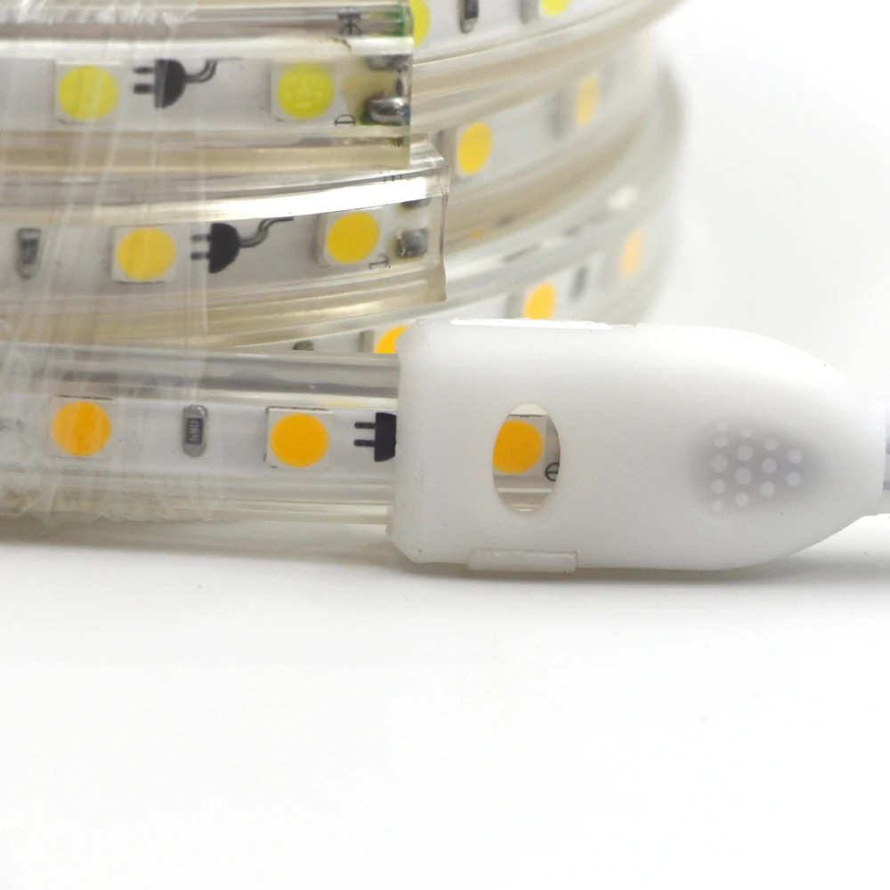 SMD 5050 AC 220V Светодиодные ленты 4000k белый 240V с включения/выключения IP67 открытый