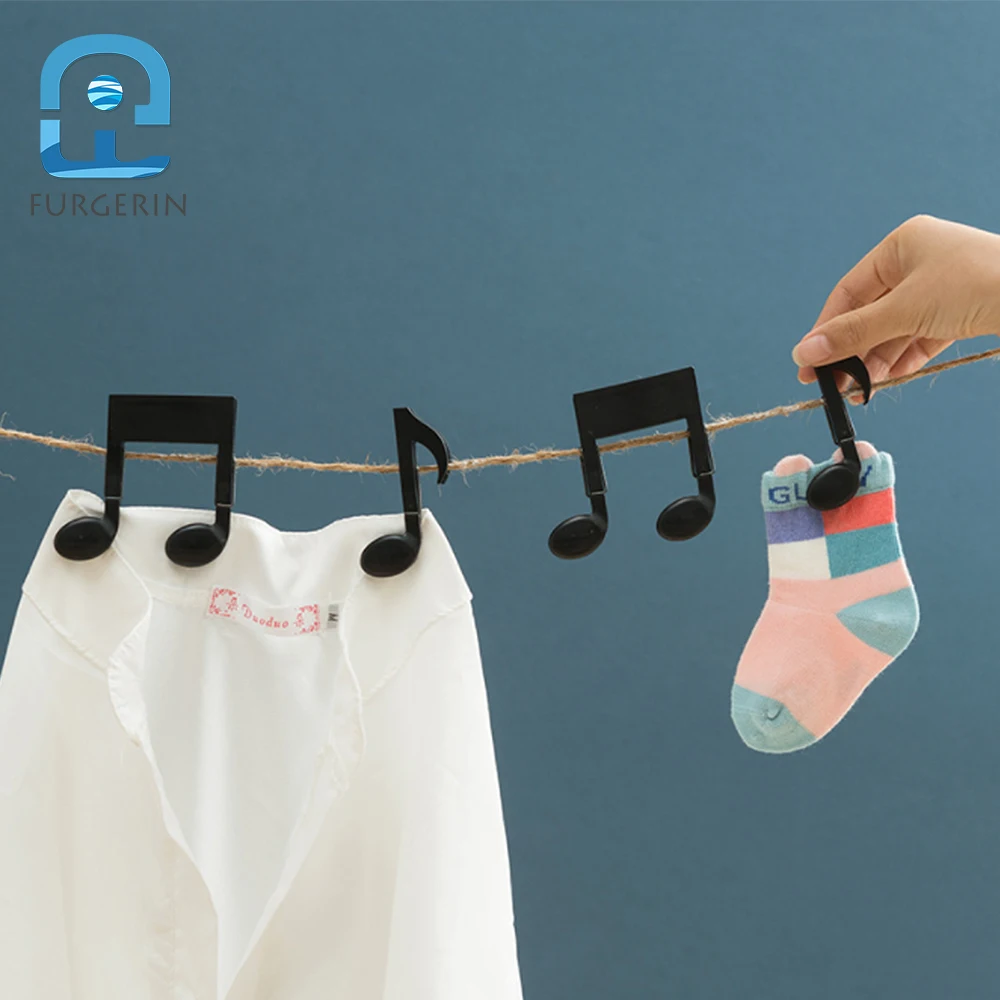 

FURGERIN 2PCS Bed Sheet Clips Musical Note Shape Mini Clothespins Beach Towel Clip Clothes Peg cloth clips socks clip Clothespin