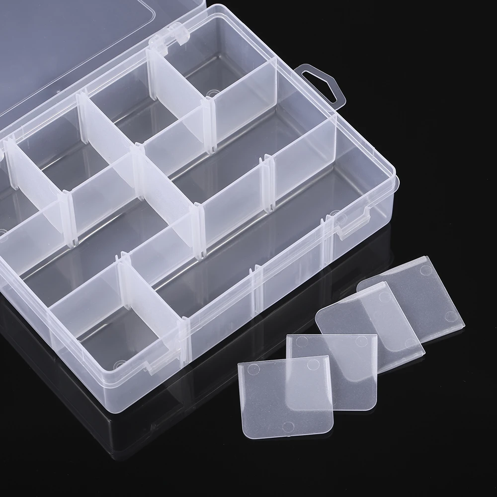 Fishing Box Transparent Plastic 12 Grids Tool Baits Hooks Storage Organizer for Display Collection with Dividers | Спорт и
