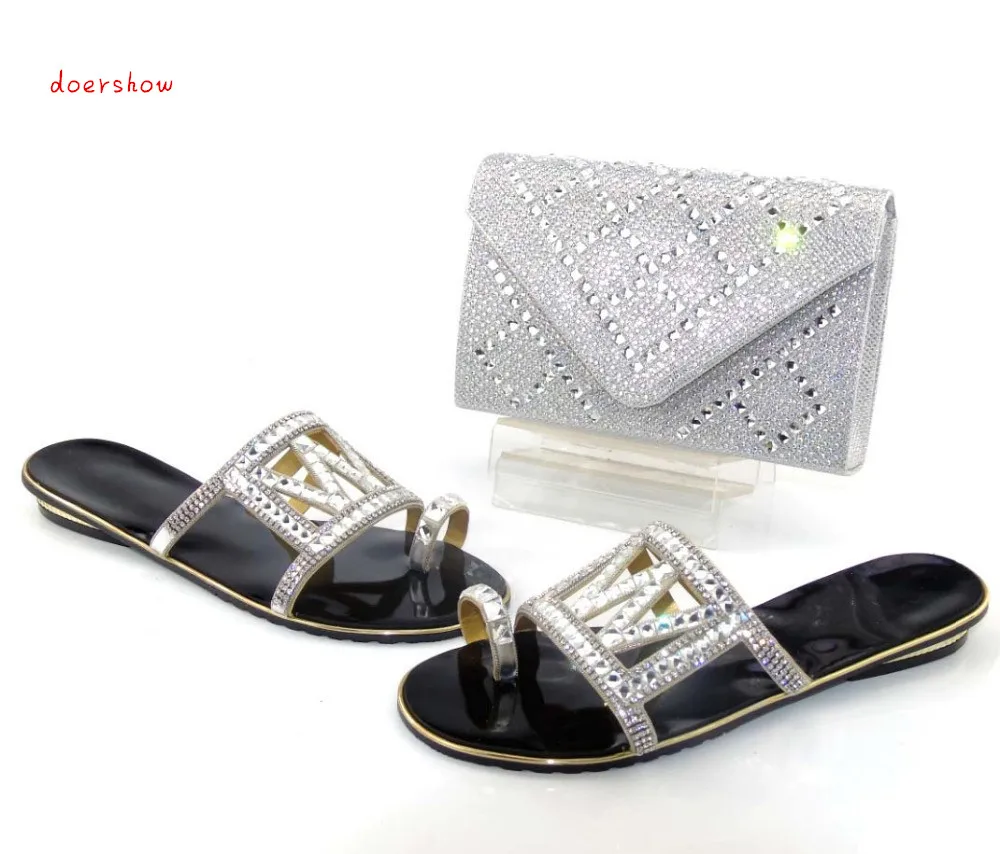 Doershow/комплект из туфель и сумочки для вечеринок в африканском стиле Итальянская