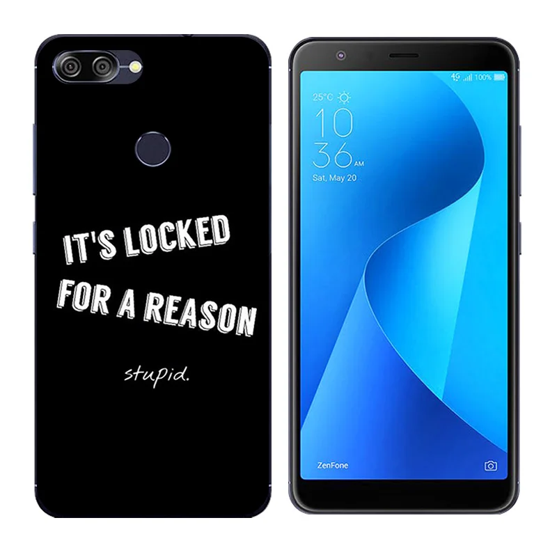 Для ASUS Zenfone Max Plus M1 чехлы из ТПУ с черными буквенными принтами ZB570TL X018D X018DC