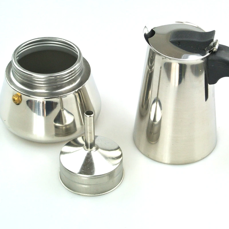 Нержавеющая сталь Moka Pot эспрессо латте Percolator Плита Топ Кофе чайник 2/4/6 чашки Mocha