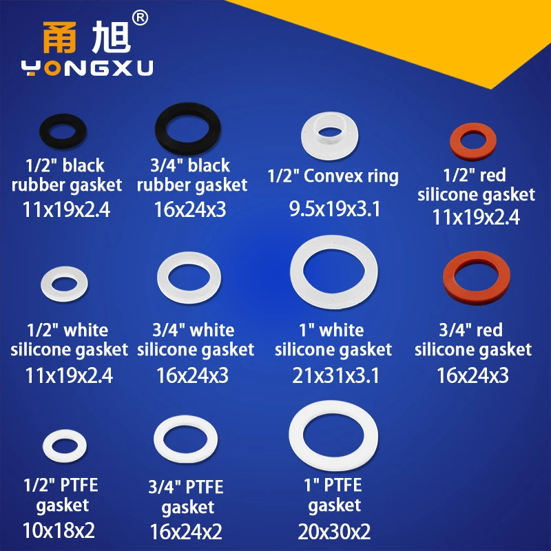 Белый черный 1/2 &quot3/4&quot 1 &quotрезиновое кольцо из кремния PTFE плоская прокладка