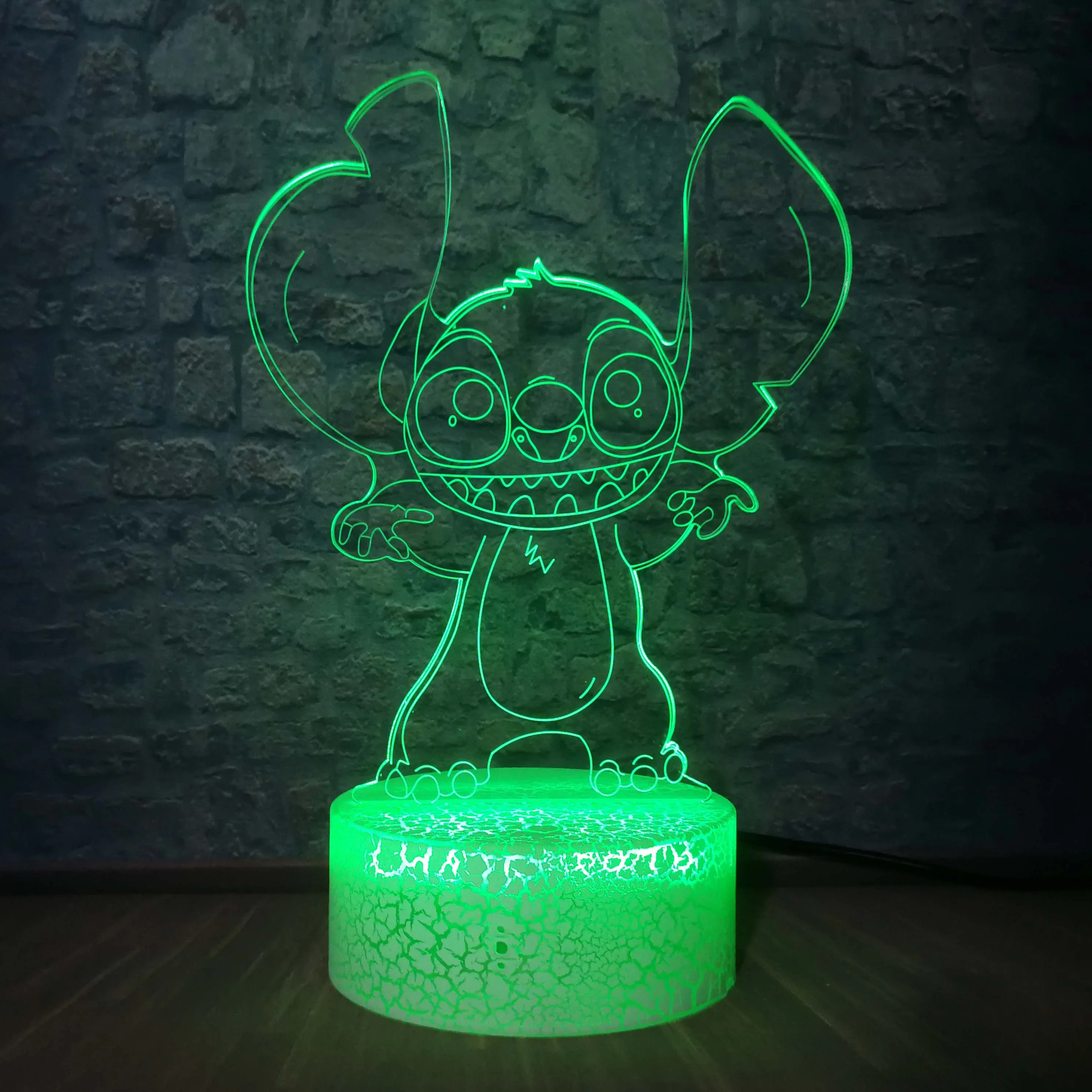 Прямая поставка милый стежок 3D светодиодный светильник многоцветный RGB ing