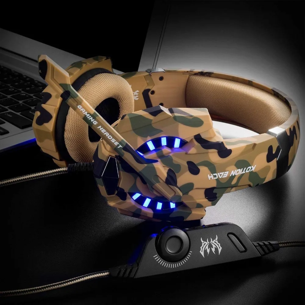 KOTION EACH G9600 стерео камуфляжная игровая гарнитура наушники с шумоподавлением